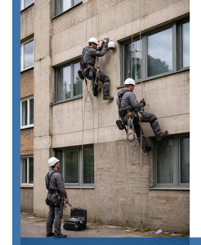 Монтаж фасадных камер видеонаблюдения в Ленинске-Кузнецком под ключ
