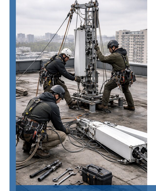 Демонтаж антенн на крыше зданий в Ленинске-Кузнецком с гарантией