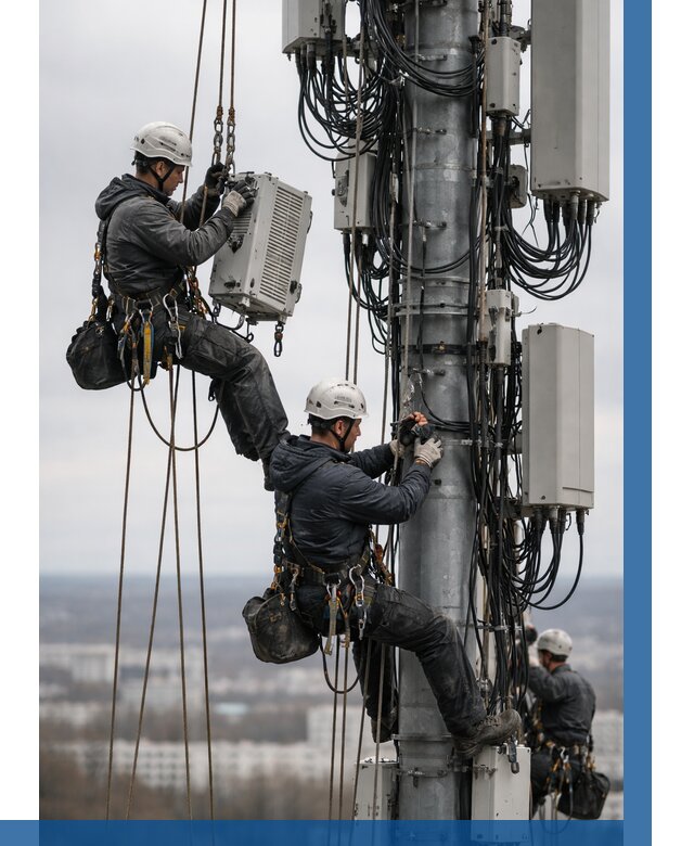 Монтаж оборудования связи на мачте в Ленинске-Кузнецком от 7666 р. | ВЫСОТНИК-Лнн