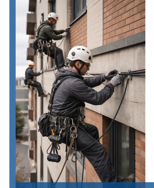 Крепление кабеля на фасаде монтаж и крепеж в Ленинске-Кузнецком