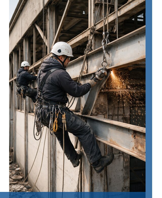 Демонтаж металлоконструкций на высоте в Ленинске-Кузнецком от 6644р. |ВЫСОТНИК-Лнн