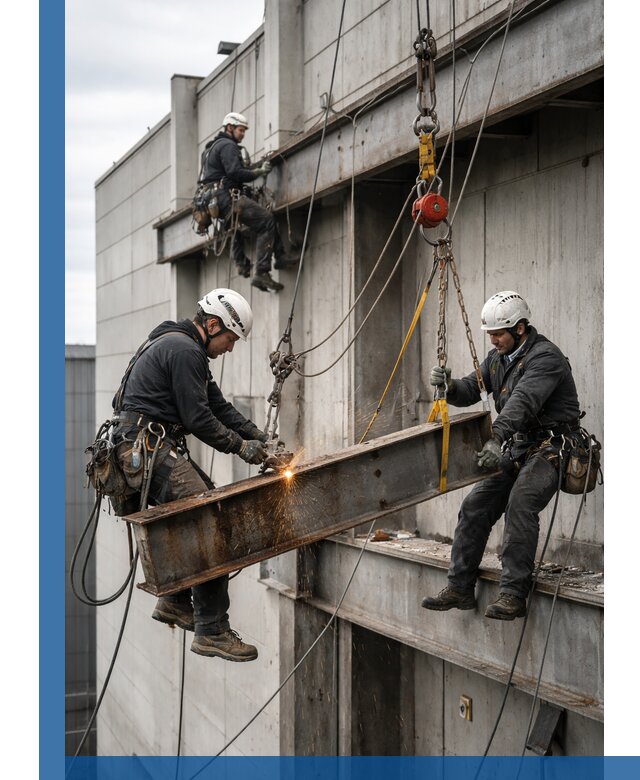 Демонтаж металлоконструкций на высоте в Ленинске-Кузнецком под ключ