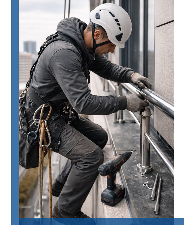 Монтаж ограждений на высоте в Ленинске-Кузнецком для зданий и конструкций