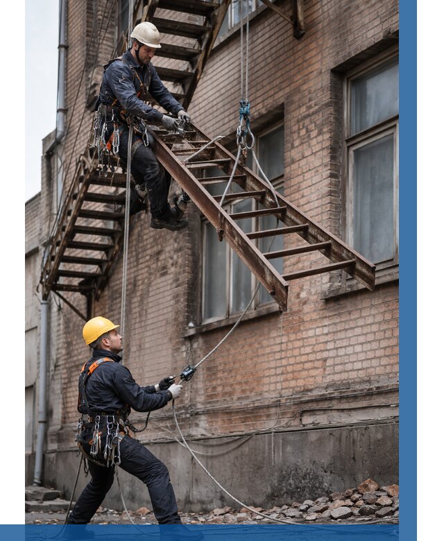 Демонтаж пожарной лестницы в Ленинске-Кузнецком от 12265 р. | ВЫСОТНИК-Лнн