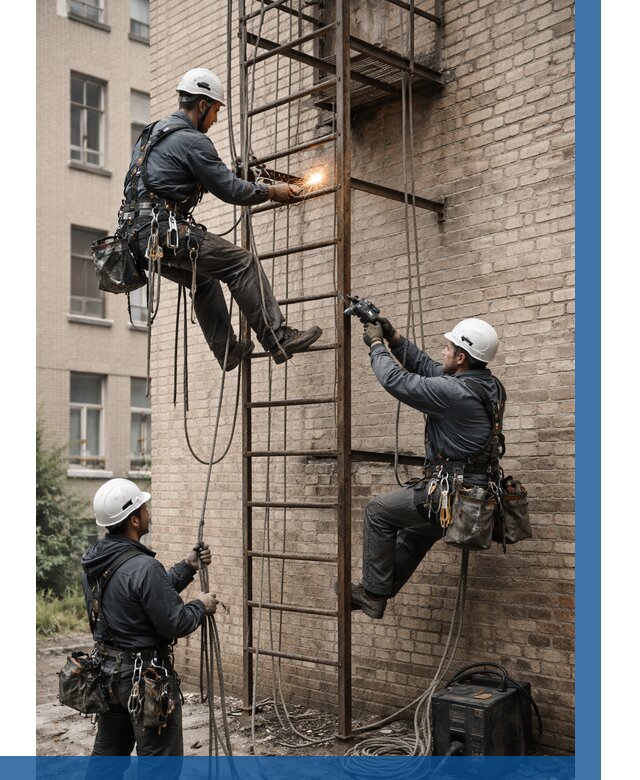 Ремонт пожарной лестницы в Ленинске-Кузнецком от 7666 р. | ВЫСОТНИК-Лнн