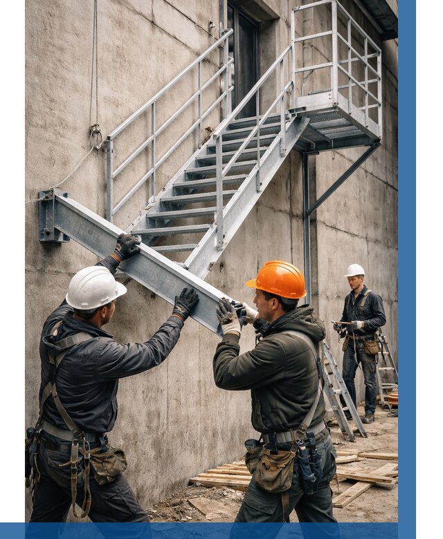 Монтаж металлических лестниц в Ленинске-Кузнецком от 15332 р. | ВЫСОТНИК-Лнн