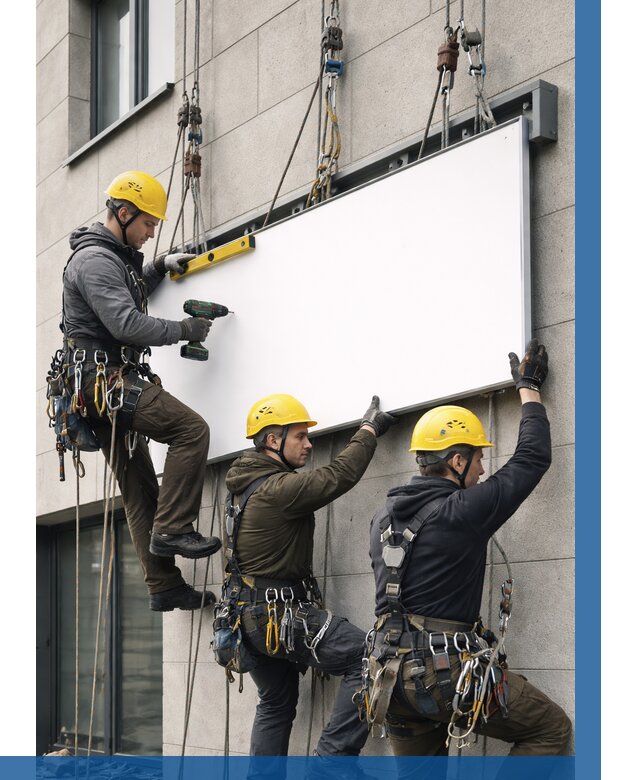 Монтаж рекламной вывески в Ленинске-Кузнецком от 8177 р. | ВЫСОТНИК-Лнн