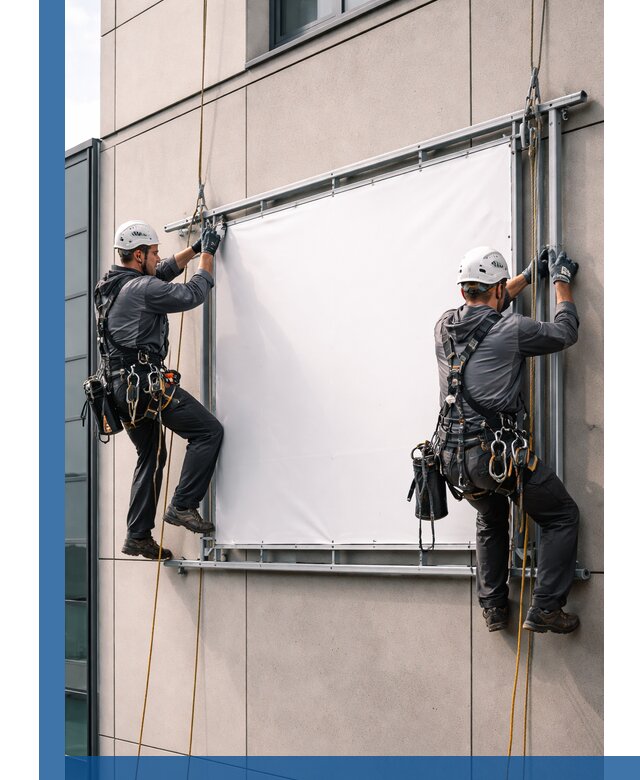 Монтаж наружной рекламной вывески в Ленинске-Кузнецком под ключ