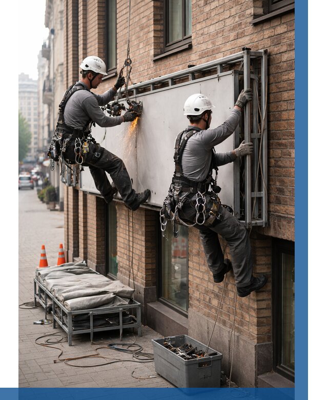 Демонтаж рекламной вывески в Ленинске-Кузнецком от 6644 р. | ВЫСОТНИК-Лнн