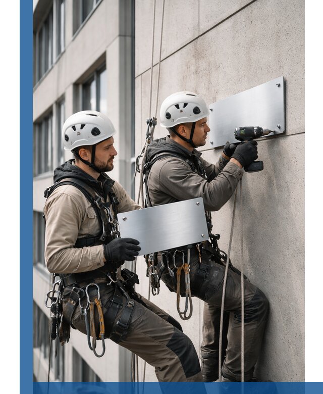 Монтаж табличек и указателей в Ленинске-Кузнецком для зданий и сооружений