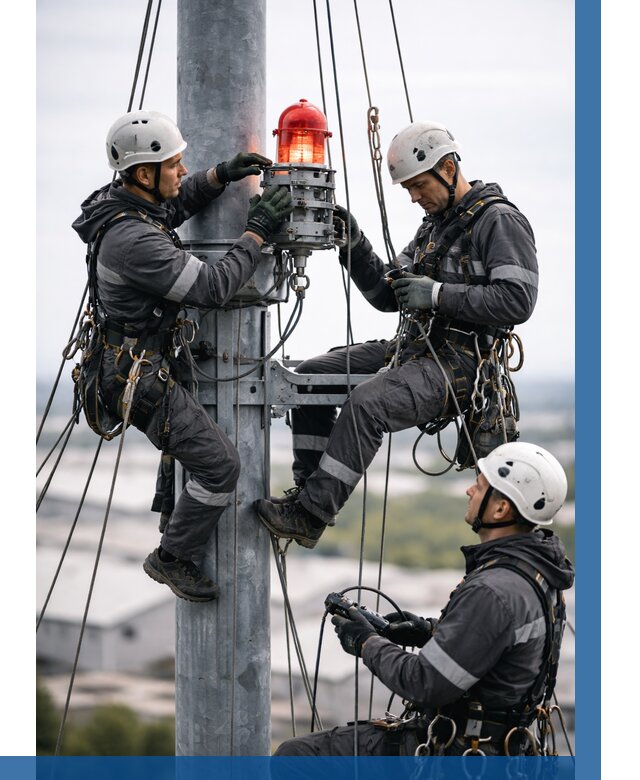 Монтаж заградительных огней в Ленинске-Кузнецком от 8688 р. | ВЫСОТНИК-Лнн