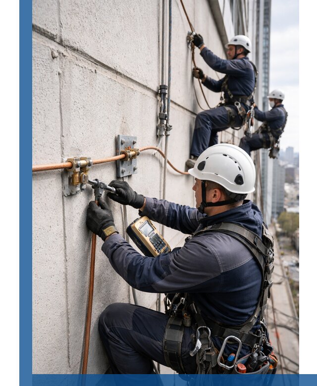 Монтаж системы заземления здания и молниезащиты в Ленинске-Кузнецком