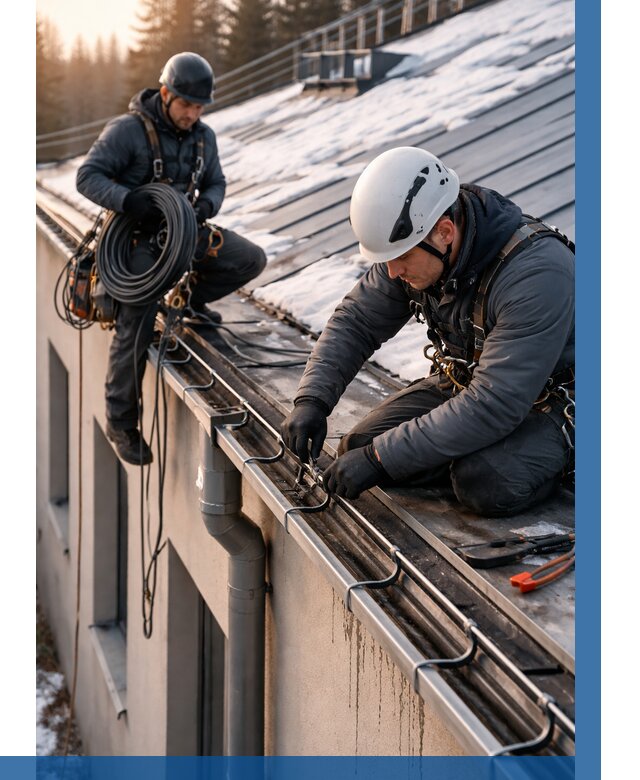 Монтаж греющего кабеля на кровле в Ленинске-Кузнецком от 460 р. | ВЫСОТНИК-Лнн