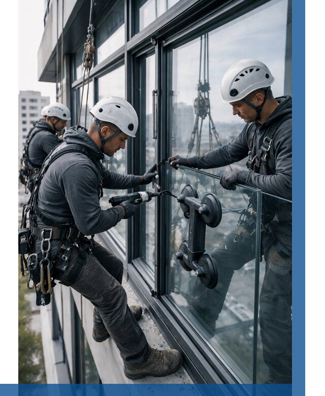 Витражное остекление зданий в Ленинске-Кузнецком от 3577 р. | ВЫСОТНИК-Лнн