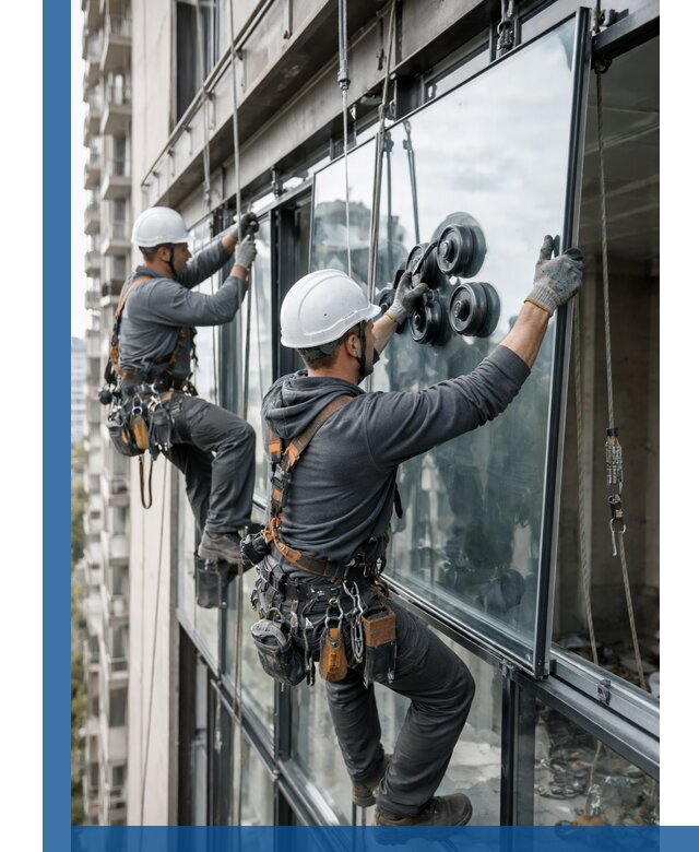 Витражное остекление фасадов и лоджий в Ленинске-Кузнецком под ключ