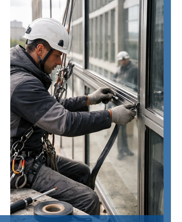 Ремонт витражных конструкций в Ленинске-Кузнецком от 3577 р. | ВЫСОТНИК-Лнн