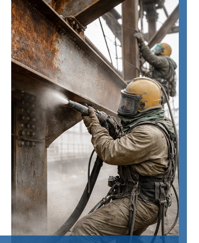 Пескоструйная очистка металлоконструкций в Ленинске-Кузнецком по 613 р.  ВЫСОТНИК-Лнн