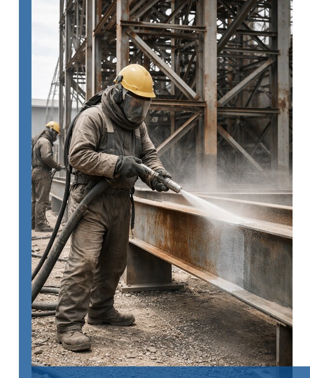 Пескоструйная очистка металлоконструкций в Ленинске-Кузнецком промышленная