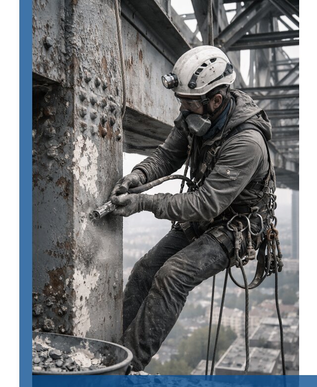 Удаление старой краски с металлических конструкций в Ленинске-Кузнецком