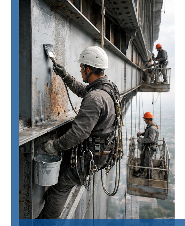 Покраска металлоконструкций на высоте в Ленинске-Кузнецком профессионально