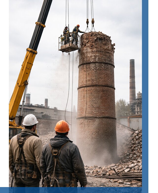 Демонтаж дымовой трубы в Ленинске-Кузнецком от 91989 р. | ВЫСОТНИК-Лнн, смета