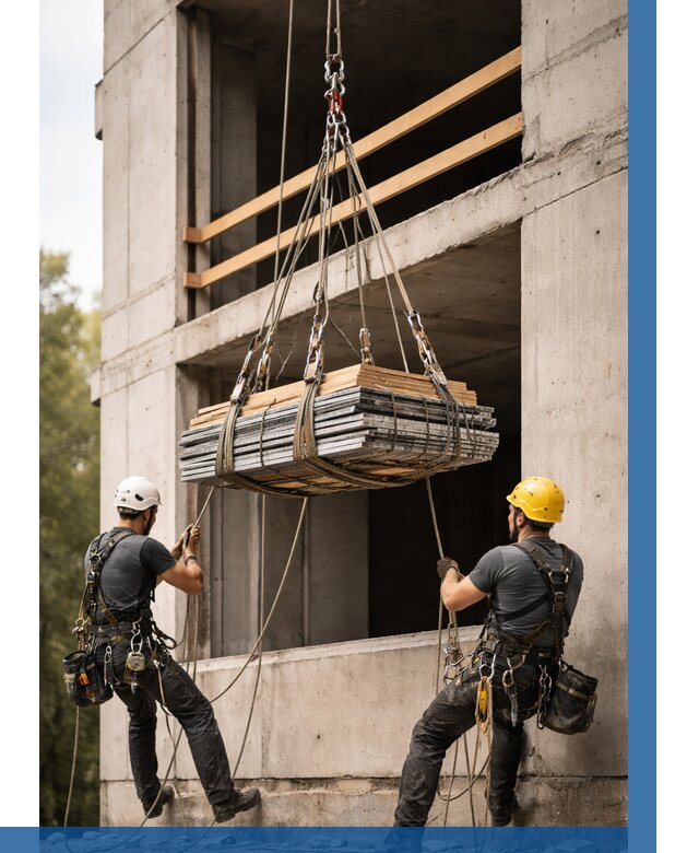 Подъем материала на этаж веревками в Ленинске-Кузнецком от 1533 р. | ВЫСОТНИК-Лнн