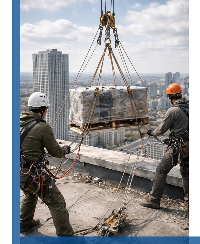 Подъем и монтаж крупногабаритных грузов на крышу в Ленинске-Кузнецком