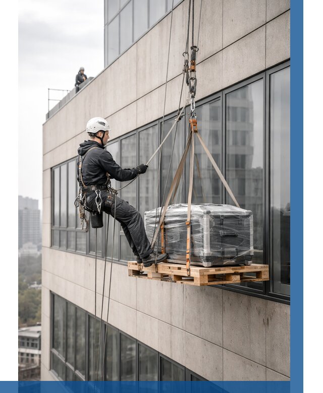 Спуск груза по фасаду в Ленинске-Кузнецком от 3577 р. | ВЫСОТНИК-Лнн