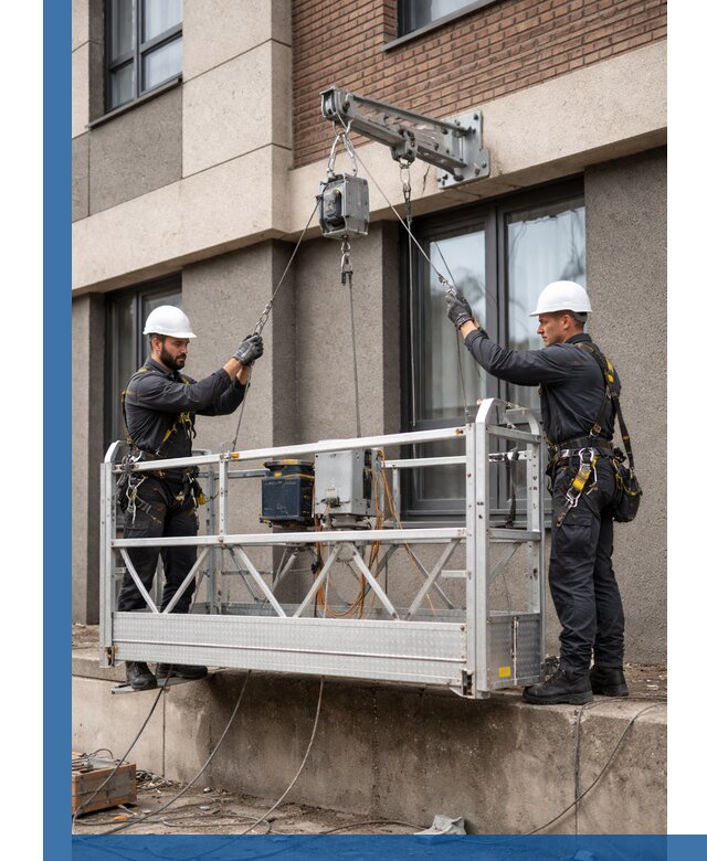 Монтаж и подъем фасадной люльки в Ленинске-Кузнецком с гарантией безопасности