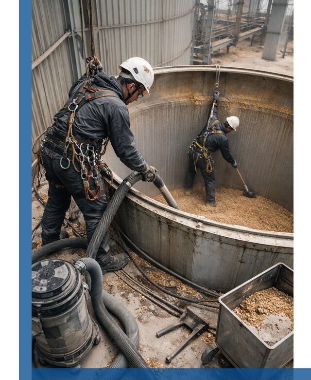 Профессиональная чистка зерновых бункеров в Ленинске-Кузнецком с выездом