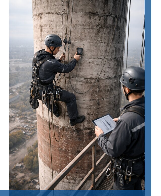 Обследование дымовой трубы в Ленинске-Кузнецком от 8177 р. | ВЫСОТНИК-Лнн