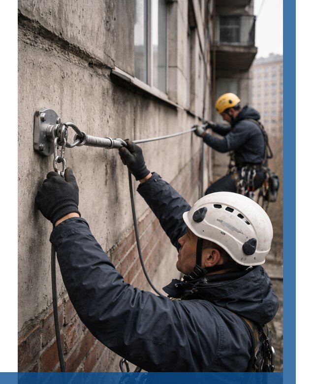 Монтаж анкерных линий в Ленинске-Кузнецком от 3066 р. | ВЫСОТНИК-Лнн