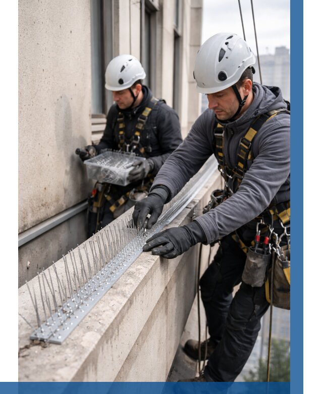 Установка шипов от птиц в Ленинске-Кузнецком от 869 р. | ВЫСОТНИК-Лнн